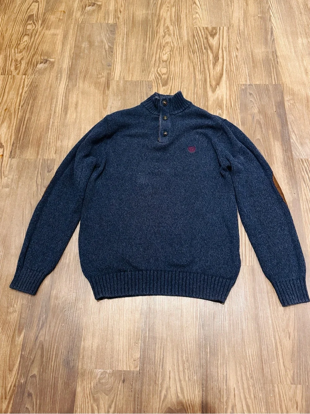 Men's Chaps by Ralph Lauren Academia 100% cotton navy sweater elbow patches